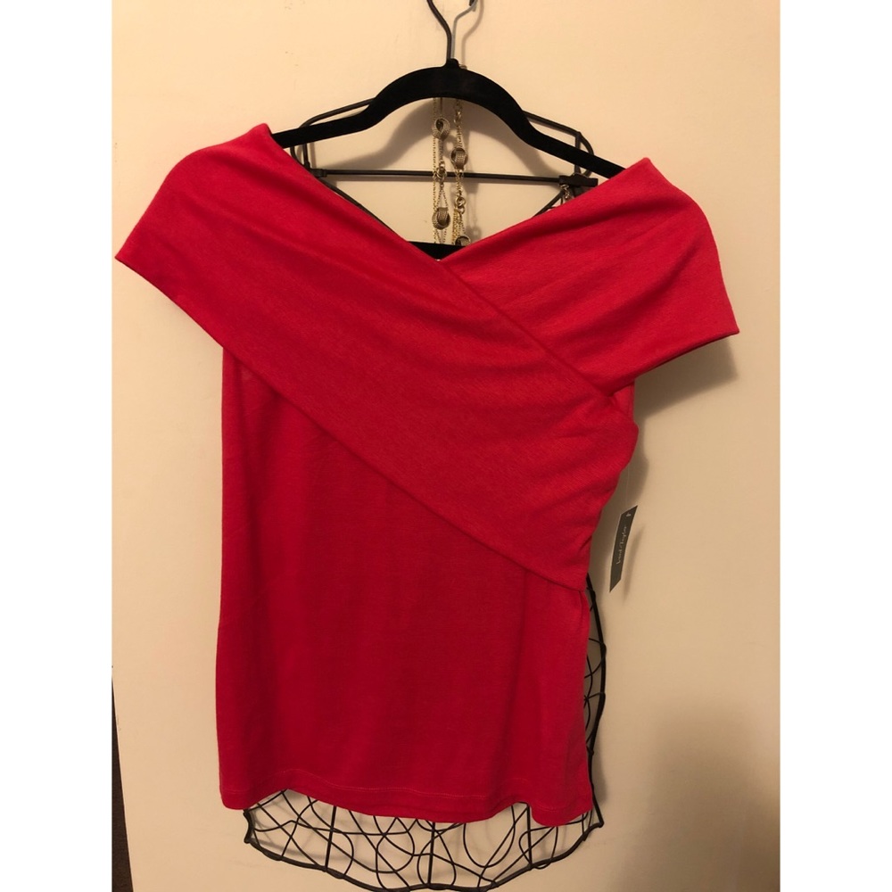 V-neck top - fuchsia